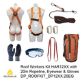 Roof Workers Kit with Harness DP_WAUHAR12XX, 20m Rope Line, Lens and Gloves