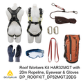 Roof Workers Kit with Harness DP_WAUHAR32MGT, 20m Rope Line, Lens and Gloves