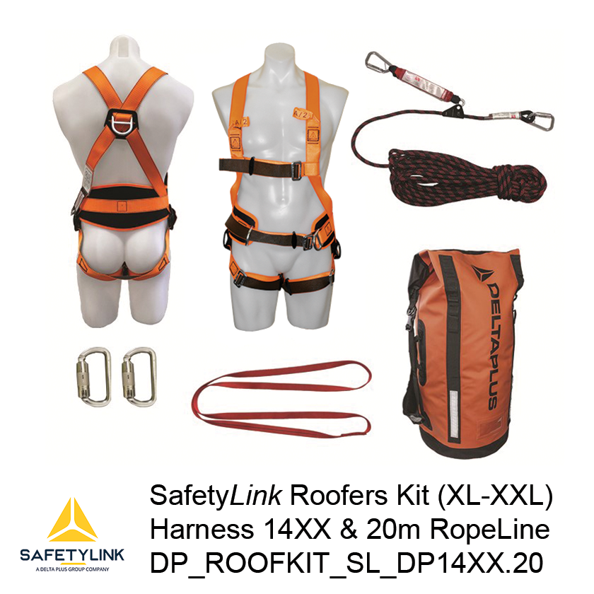 Roof Workers Kit with Harness DP_WAUHAR14XX & 20m Rope Line