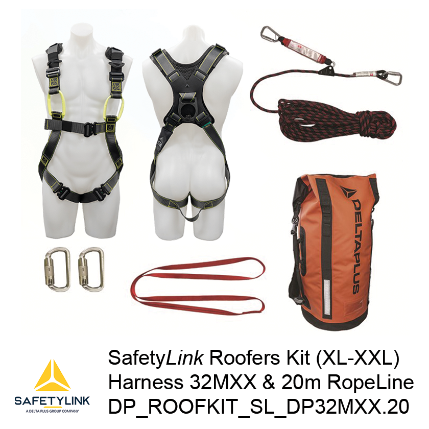 Roof Workers Kit with Harness DP_WAUHAR32MXX & 20m Rope Line