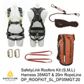 Roof Workers Kit with Harness DP_WAUHAR35MGT & 20m Rope Line