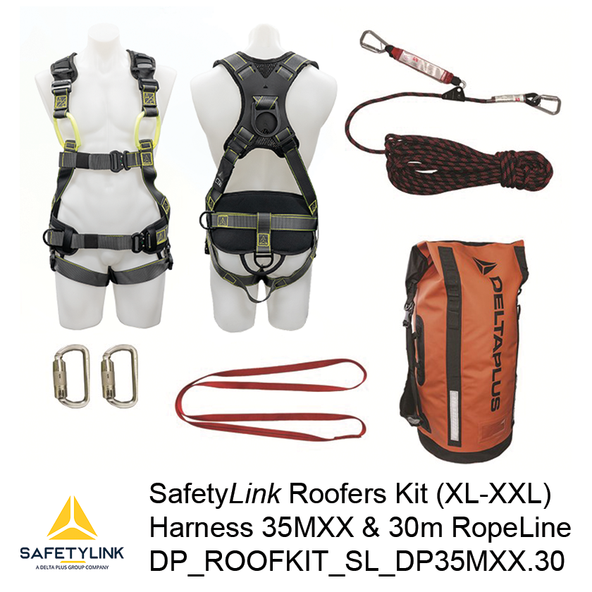 Roof Workers Kit with Harness DP_WAUHAR35MXX & 30m Rope Line
