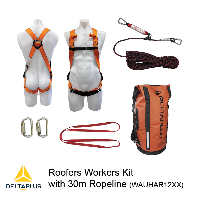 Roof Workers Kit with Harness DP_WAUHAR12XX & 30m Rope Line