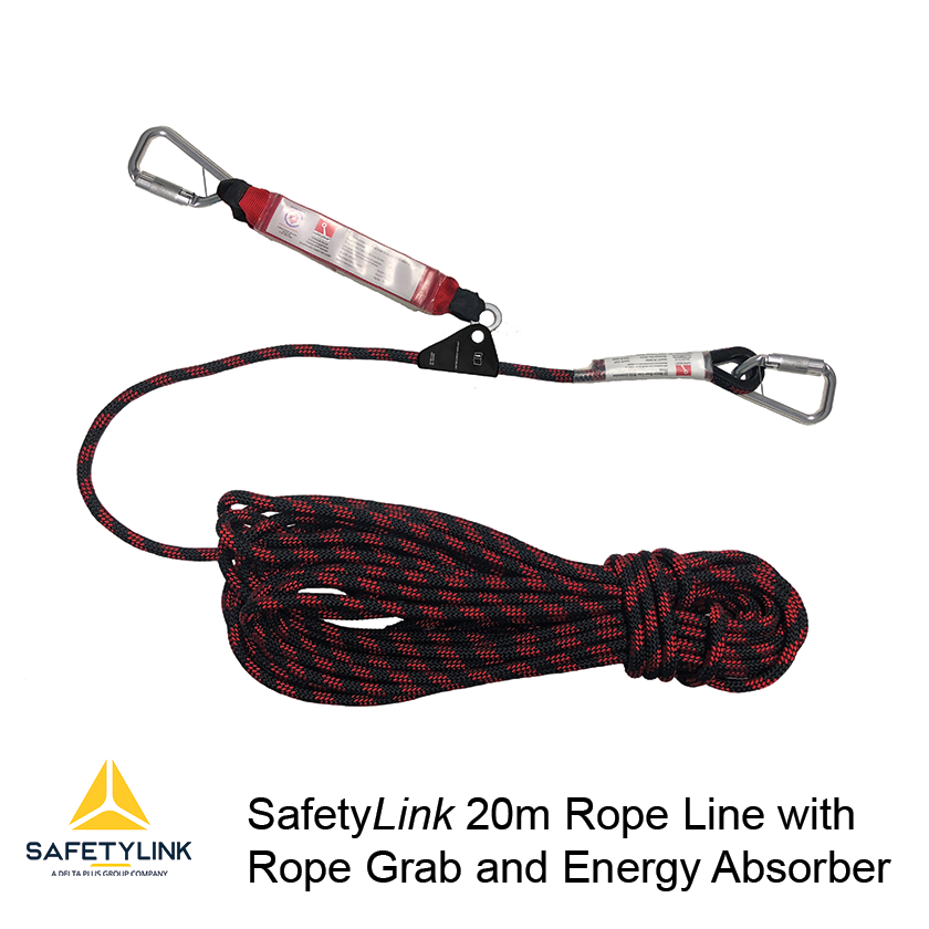 ROPELN022 RopeLine 20m with Rope Adjuster and Energy Absorber