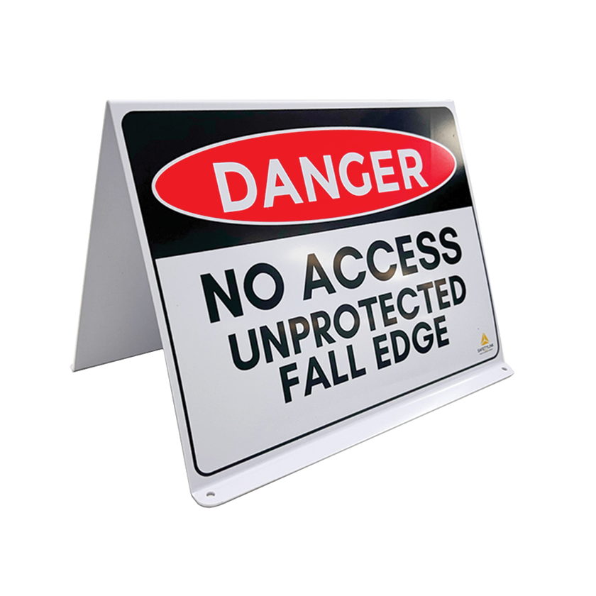 Warning Sign - Danger No Access Unprotected Fall Edge - A Type