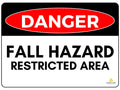 Warning Sign - Danger Fall Hazard Restricted Area - Flat