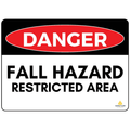 Warning Sign - Danger Fall Hazard Restricted Area - Flat