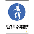 Warning Sign - Safety Harness Must Be Worn - Flat Type